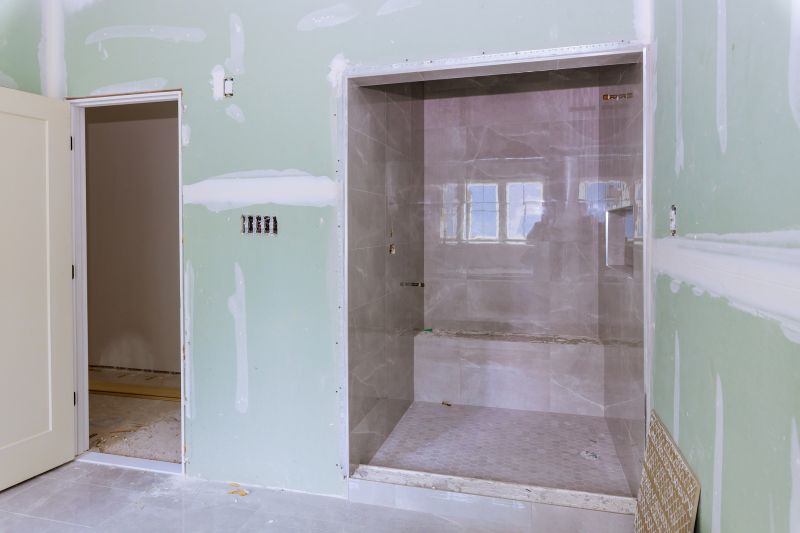 Bathroom Featuring Textured Wall Tiles